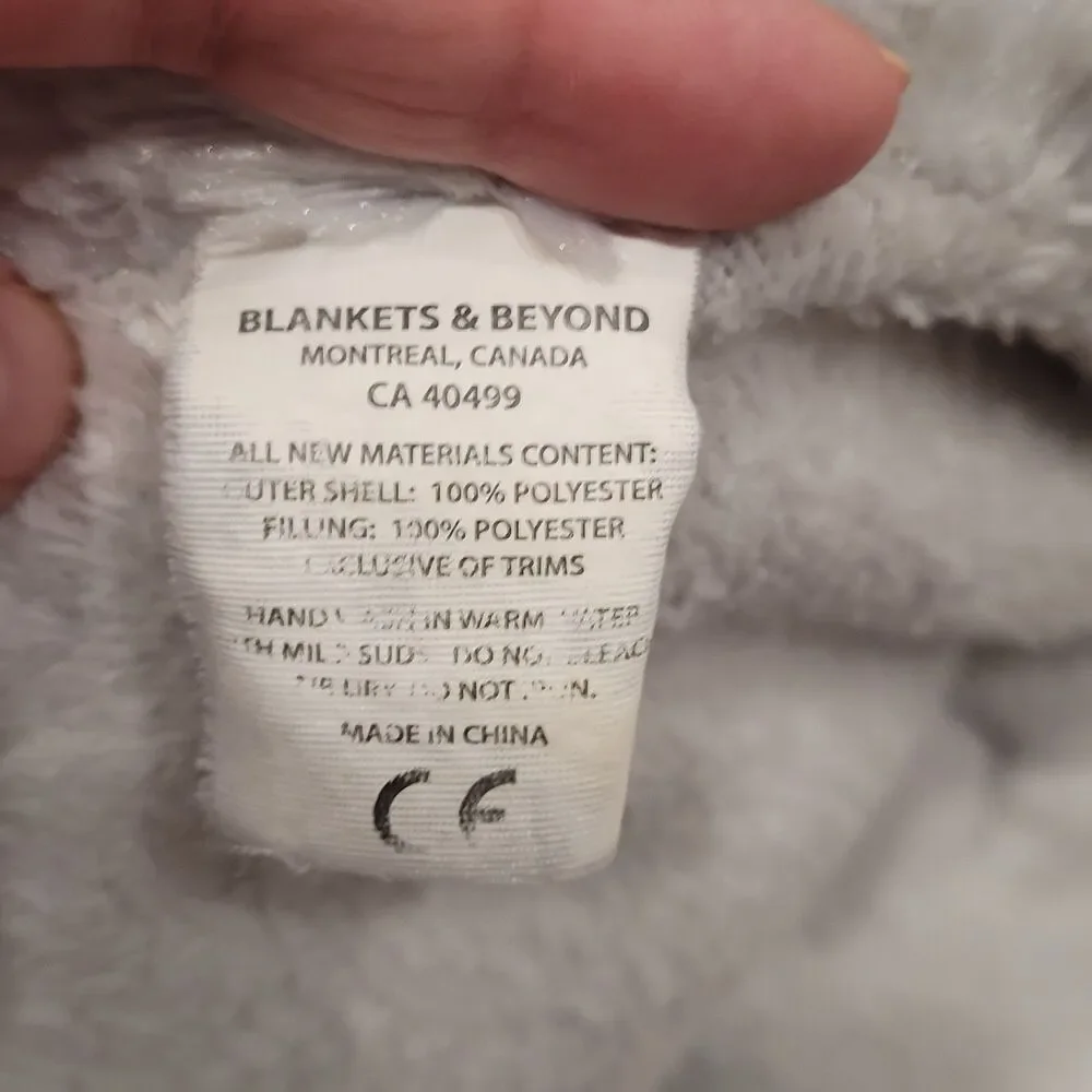 Blankets and Beyond Gray Bunny Rabbit Baby Security Blanket Swirls Plush Lovey